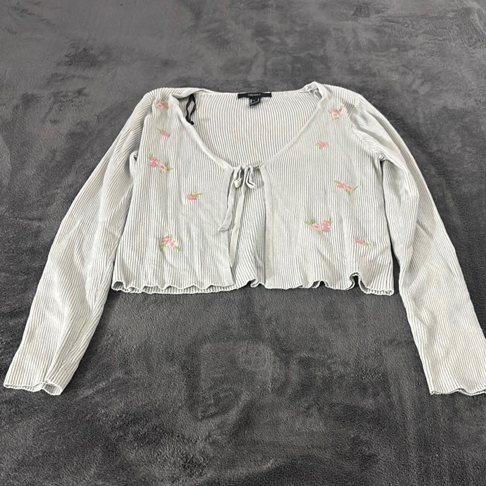 Women's Creamy and Pink Floral Top